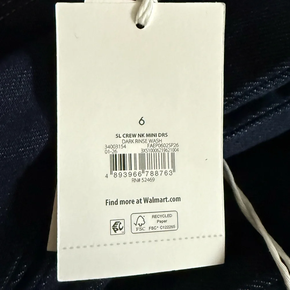 Free Assembly crew neck sleeveless denim mini dress - Picture 3 of 3